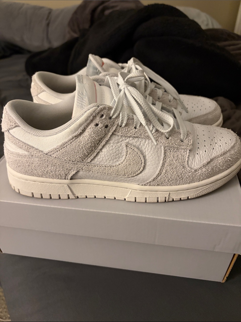 Nike Dunks Low-Top Sneakers in Off-White and Light Gray